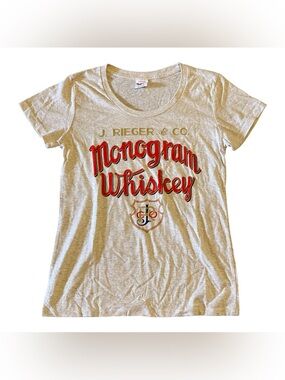 J Reiger Monogram Whiskey Women’s T-Shirt Charlie Hustle Size Large Kansas City